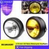 5.75 Inch Retro Motorcycle Headlights Modified Universal 12V High Low Beam Headlights Iron Shell Circular Motorcycle Headlights