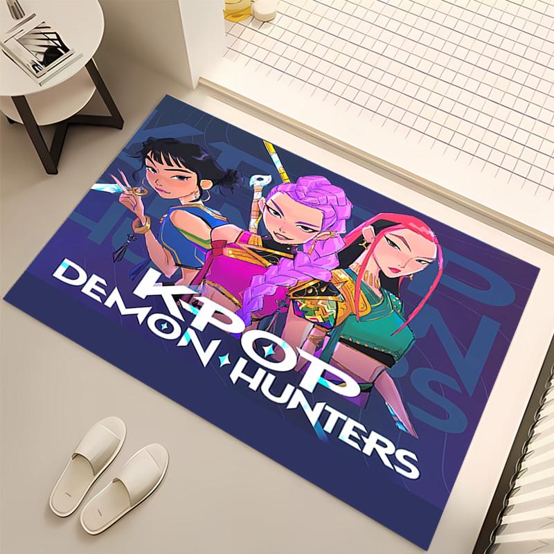 1pc Kpop Hunter4 Print Area Rug - Soft, Washable Non-Slip Indoor Mat, Living Room, Home Office Decorative Rug,Office Decorative