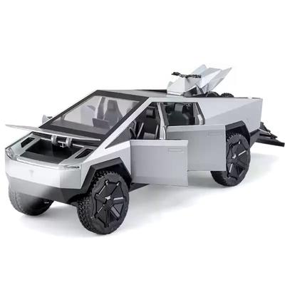 Литье под давлением 1:24 Модель автомобиля Cybertruck Alloy Pullback, 1 шт., серебристый