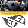 2 шт. Для Mitsubishi Lancer Evo 2008-2014 Накладка на руль из углеродного волокна, крышка кнопки управления переключателем, наклейка, аксессуары