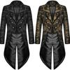 Devil Fashion Мужской готический стимпанк фрак куртка черный парча дамаск свадебный хэллоуин фрак куртка