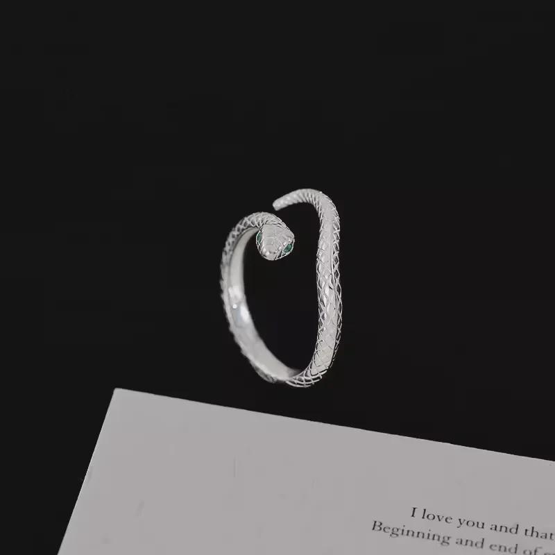 2024 S925 Silver Luxury Snake Ring for Women - High-End Niche Design for Index or Tail Finger