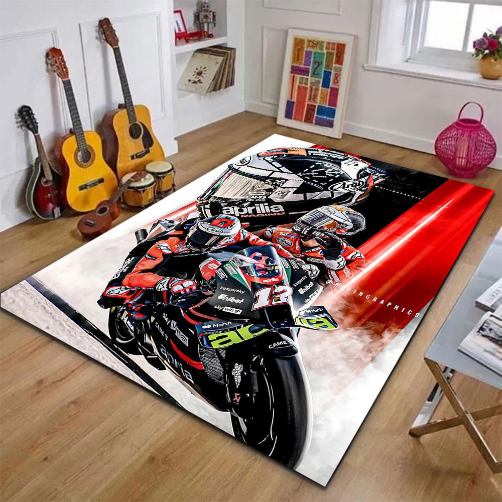 "Aprilia Racing MotoGP Design" Patterned carpet, suitable as a non slip play mat for the living room and bedroom sofa