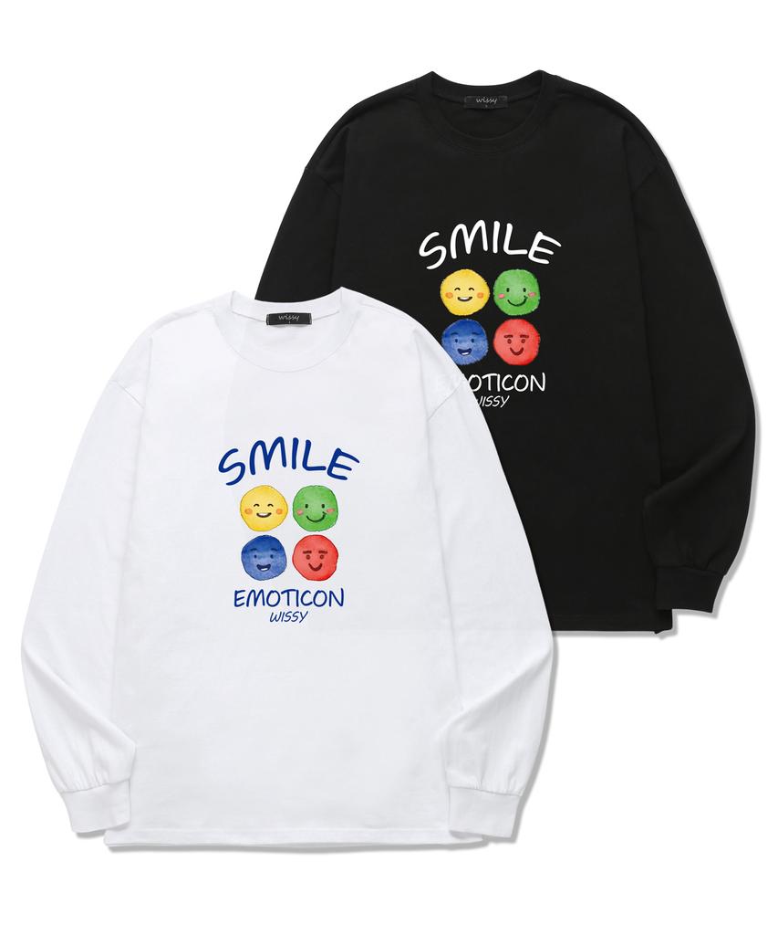 Футболка с длинным рукавом Wissi Smile Emoticon (Wls007) белый