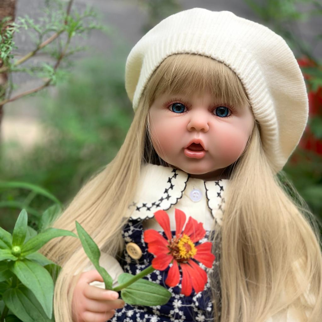 Реалистичная силиконовая кукла Reborn для малышей 60 см, игрушка для девочек, виниловая принцесса для малышей с тканевым телом Bebe, подарок на день рождения