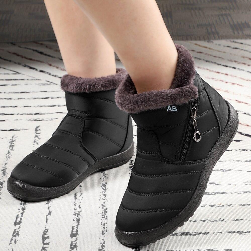 Женские ботинки, непромокаемые зимние сапоги, женские плюшевые зимние ботинки, женские теплые ботильоны, зимняя обувь, женская повседневная обувь, большие размеры