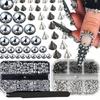 3D Metallic Finish Nail Art Studs 6 Grids Multi-Size Cone Spike Nail Jewels  Home Nail Decoration