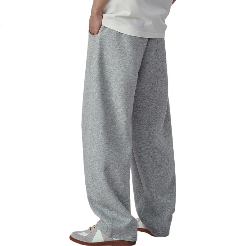 Dingfengbaoluo American-Style Sports Sweatpants for Men, Spring Heavyweight Loose Straight Wide-Leg Casual Pants DBK88 Light Gray L