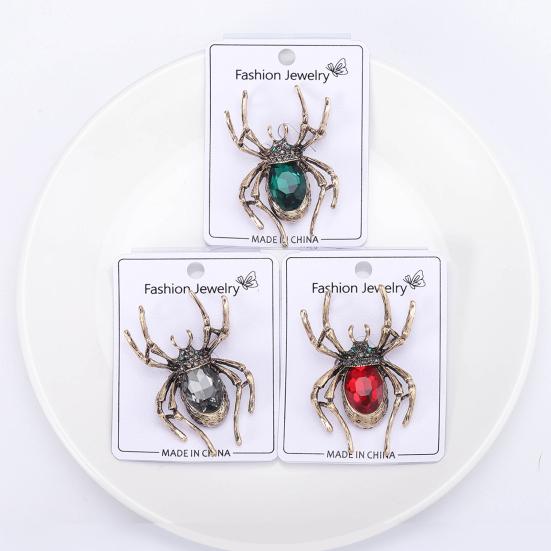 Ретро брошь-паук для женщин, искусственный кристалл, стразы, эффектное насекомое, костюм, брошь в пальто, булавка, аксессуары для костюмов на Хэллоуин, ювелирные изделия, подарок