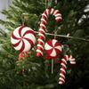 Red & White Candy Cane Ornaments, Christmas Balls, and Decorations Set