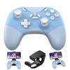 Bluetooth Controller for Switch/PC/iPhone/Android/Apple Arcade MFi Games/TV/Steam, Pro Wireless Game Controller(Blue with Clip)