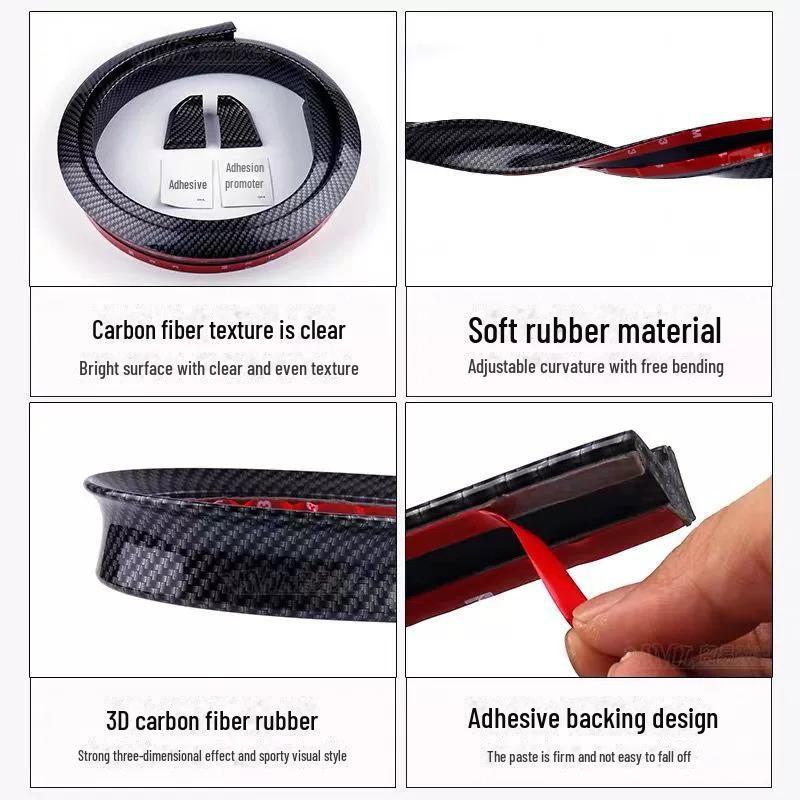 Universal Carbon Fiber Spoiler for Cars - Fixed Wind Wing Design, Punch-Free Installation, Small Size and Stylish Pattern.