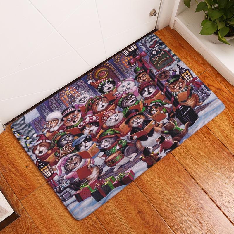 Cute Cat Rug Welcome Entry Mat Can Be Used for Bedrooms Kitchens Pets Dirt Resistant Durable Rugs Home Decoration Carpet Gift