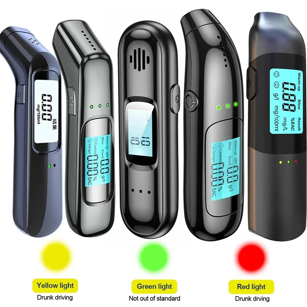 Тестер алкоголя Высокоточный алкотестер Алкометр USB Перезаряжаемый Бесконтактный ЖК-дисплей Цифровой Портативный Алкодетектор