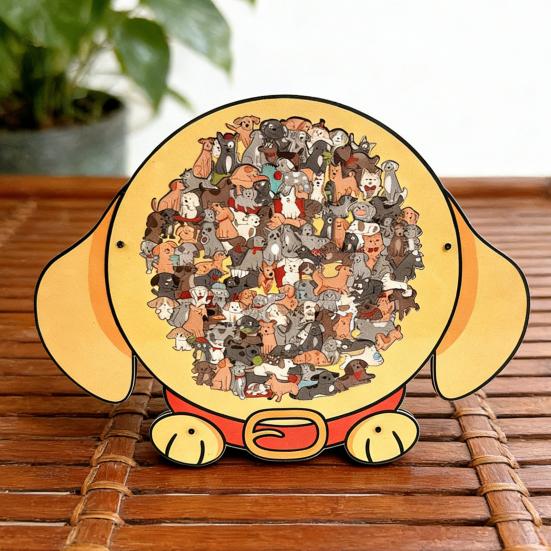 135 шт./набор Деревянный пазл в форме собаки Тренировка логики Деревянная головоломка с животными Игра Образовательная Сложная