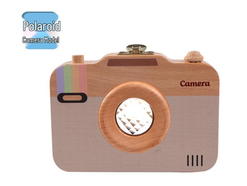 Wooden Baby Tooth & Lanugo Preservation Box - Children's Camera Design