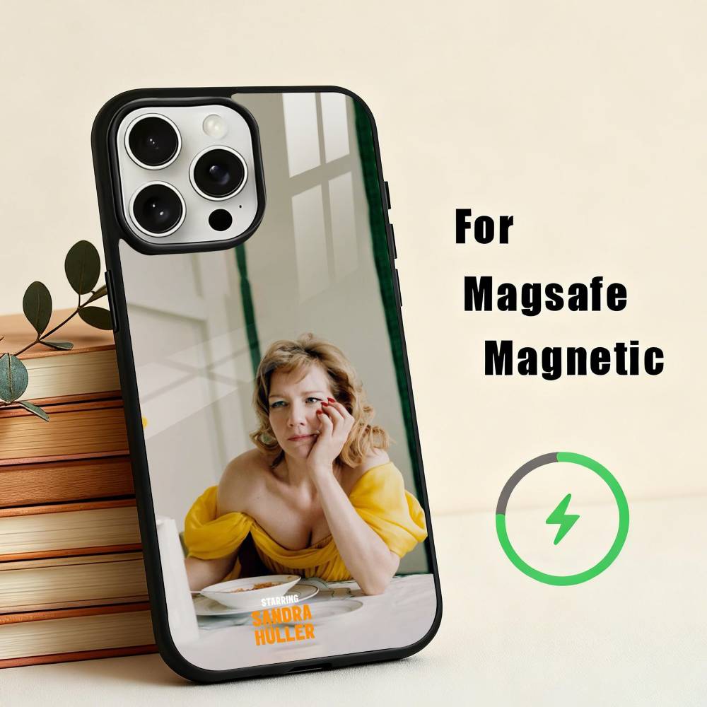 Немецкая актриса Сандра Хюллер Чехол для телефона для iPhone 17, 16, 15, 14, 13, 12, 11 Plus, Для чехла с магнитной беспроводной зарядкой