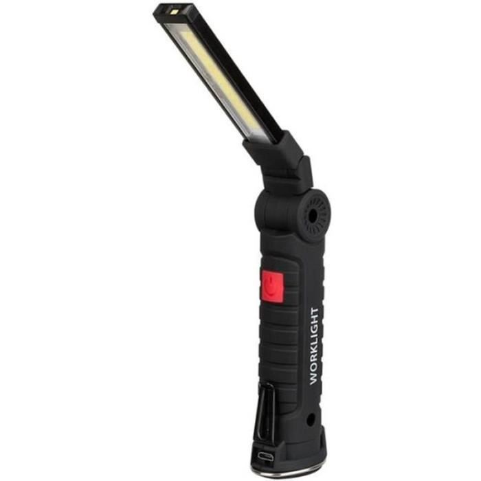 Lampe de Poche - LAMPE ELECTRIQUE - BALADEUSE - 5 Modes - Rechargeable USB - Noir