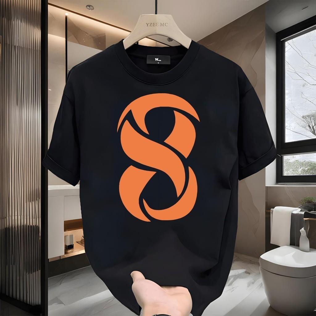 Новая футболка из чистого хлопка с принтом Чистый хлопок Американский стиль Модная футболка Уличный стиль Свободный крой Летняя футболка Парная футболка с коротким рукавом