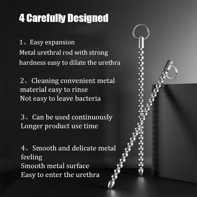 Нержавеющая сталь уретральные звуковые расширители пенисная пробка вставка стимуляция катетер бусины мужской мастурбатор секс-игрушки для мужчин