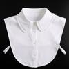 Business Formal White Laple False Collar for Women Vintage Detachable Lapel Blouse Tops Fake Collars Women Kraagje Nep