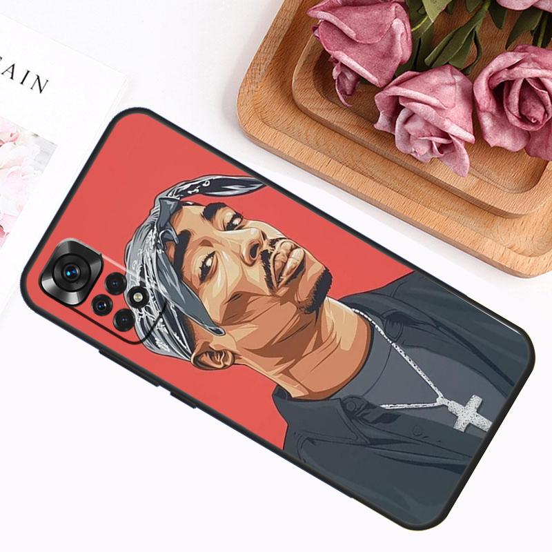 Чехол для телефона Xiaomi Redmi Note 14 12 11 9 10 13 Pro 9S 10S 11S 12S Redmi 13C 14C 10C 12C с изображением рэпера 2pac, певца Tupac