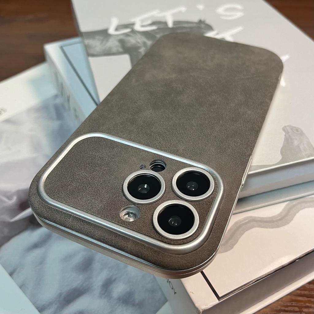 Matte Suede Leather Phone Case For iPhone 16 15 14 13 12 11 Pro Max Plus Lambskin Camera Protection Shockproof Bumper Soft Cover