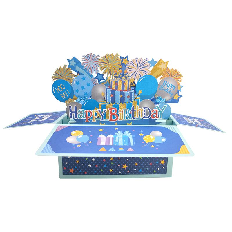 Сделай сам Открытка на день рождения Ручная работа 3D поздравительная открытка Коробка с вытягивающимися деньгами Яркие цвета Уникальный сюрприз на день рождения Подарок для празднования
