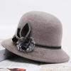 Autumn Winter Top Hat Women's Bow Elegant Pot Hat Casual Hat Fashion Middle Aged Elderly Mom Korean Version Autumn Winter