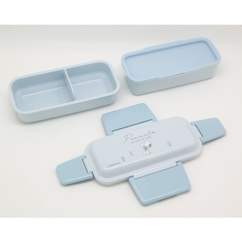 OSK PEANUTS EVERYDAY Lunch Box, Two-Tier, with Dividers, Blue [PCW-600S], Microwave-Safe, with Dividers