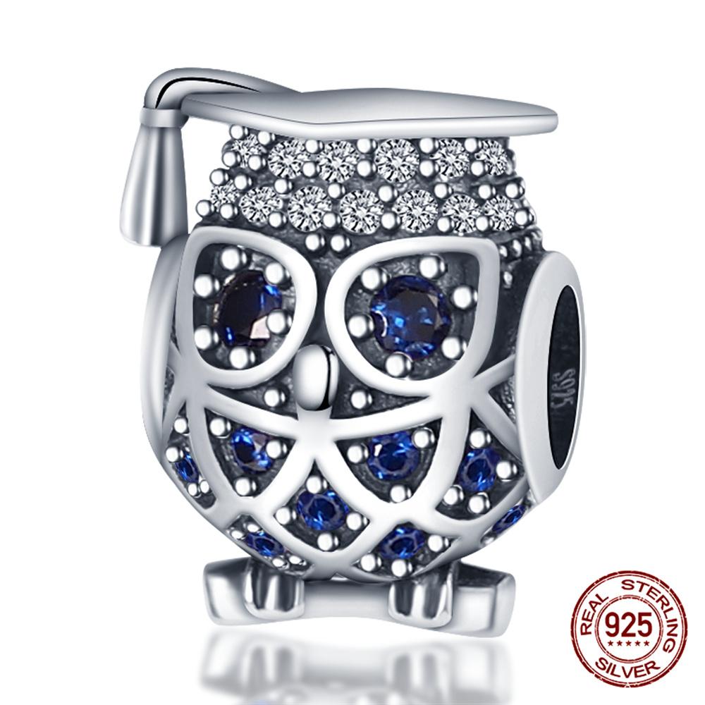 Original Owl Beads 100% 925 Silver Lucky Cat Elephant Charms Fit Original 925 Bracelet DIY Jewelry Making Women's Gift