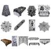 Halloween Tablecloth Decoration Black Lace Table Runner Round Spider Cobweb Table Cover Fireplace Mantel Scarf Lampshade Bat Wall Stickers for