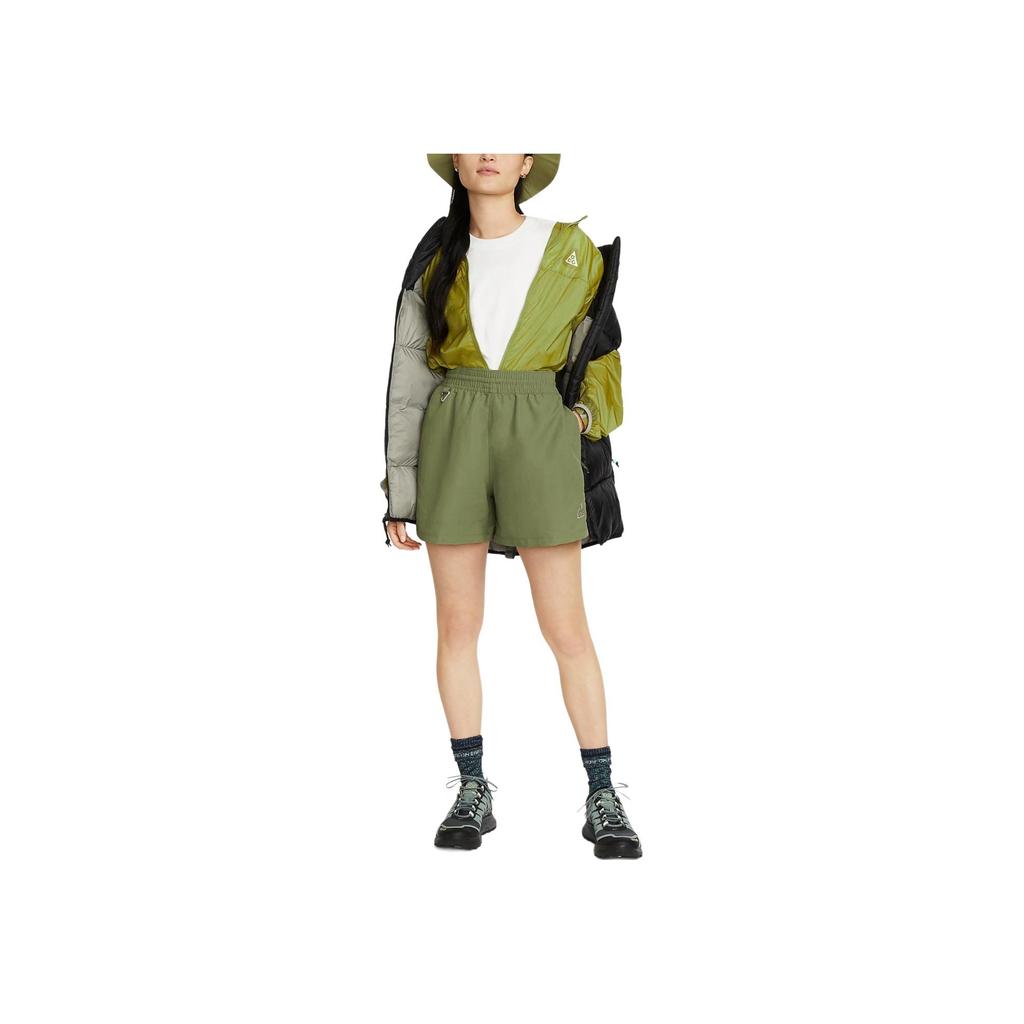 Nike ACG Сплошной цвет с логотипом и принтом Спортивные повседневные шорты Женские брюки Оливково-зеленый DH8351-378