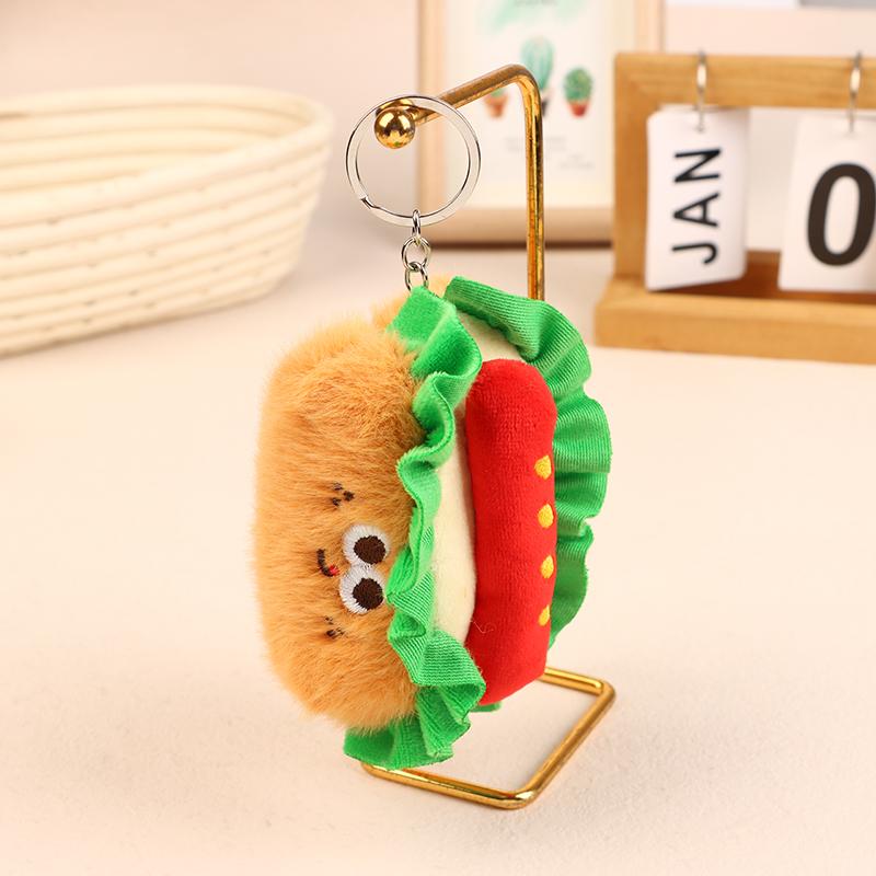 1 шт. Куриная ножка Картофель фри Милый брелок-подвеска для сумки Плюшевая кукла Гамбургер Брелок Аксессуары для школьного рюкзака Мягкие игрушки