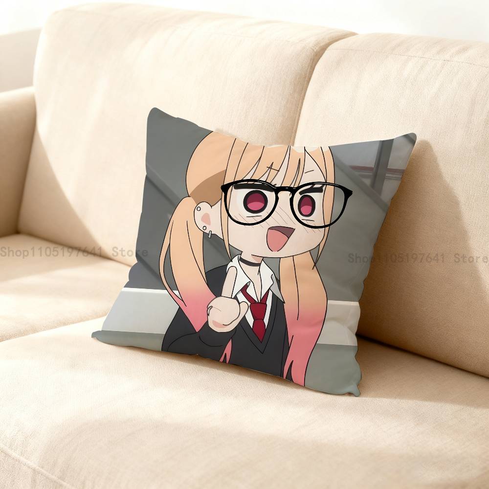 K-Kitagawa M-Marin Pillow Case Plush Pillow Cases Home Decoration Pillow Cover For Sofa Bed Chair Living Room