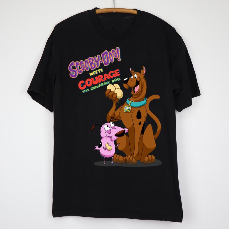 Scooby-Doo meets Courage the Cowardly Dog T-Shirt All Size S-4XL
