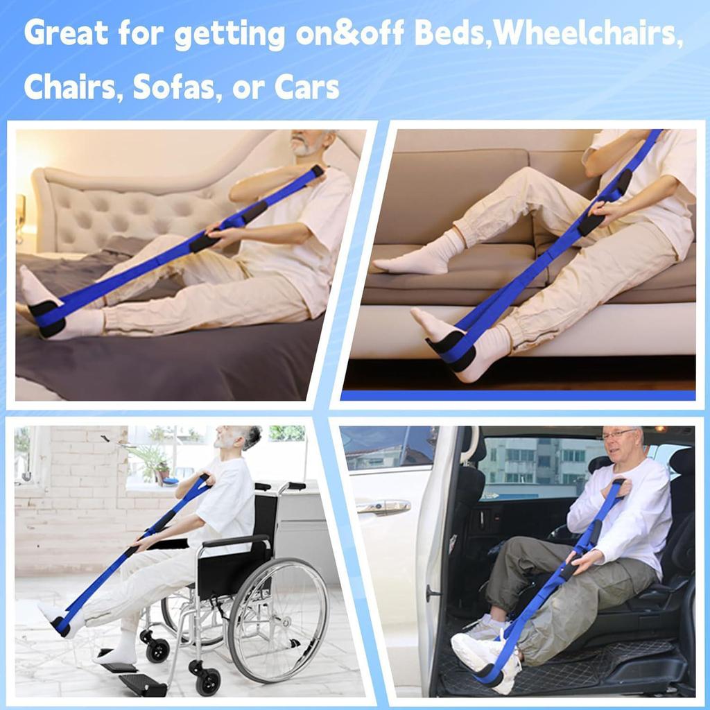 Hemiplegia Rehabilitation Leg Lifting Band with Handle for Hip, Knee, and Toes Therapy