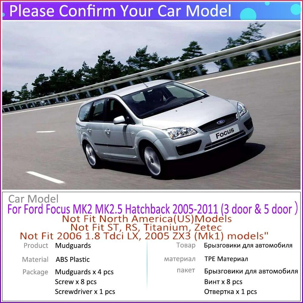 4 шт. автомобильные брызговики для Ford Focus 2 MK2 MK2.5 хэтчбек 2005 ~ 2011 брызговики крылья автомобильные аксессуары