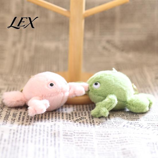Soft Fabric Key Ring Cute Frog Plush Keychain, Stuffed Animal Pendant with Raised Paw, Cartoon Versatile Holder for Women Bag Charm Backpack,