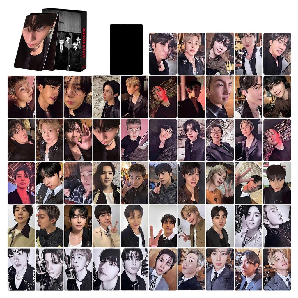 Набор фотокарточек K-pop из 55 штук в коробке с портретами разных участников для коллекционеров и фанатов Подарочная коллекция