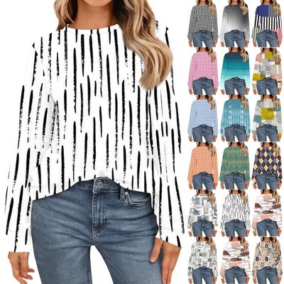 Женская мода рубашки с длинным рукавом свободные облегающие с круглым вырезом базовые топы повседневные наряды