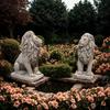Gray concrete lion sculpture garden lion figure art deco style