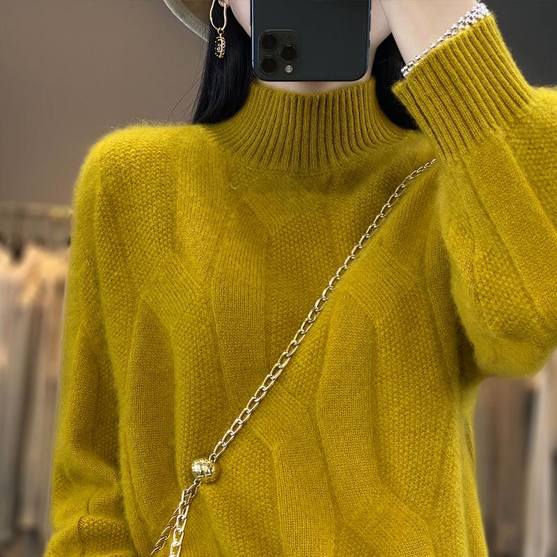 Женский кашемировый свитер Qinghe кашемир 30% кашемир 70% шерсть осенне-зимний пуловер теплый и модный