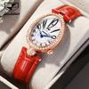 JINSHIDUN New Business and Leisure Ladies Watch Goose Egg Shaped Diamond Temperament Quartz Watch Waterproof High-end Watch
