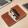 Durable Crazy Horse Real Leather Card Pouch Mens Credit Card Slim Simple Money Wallets