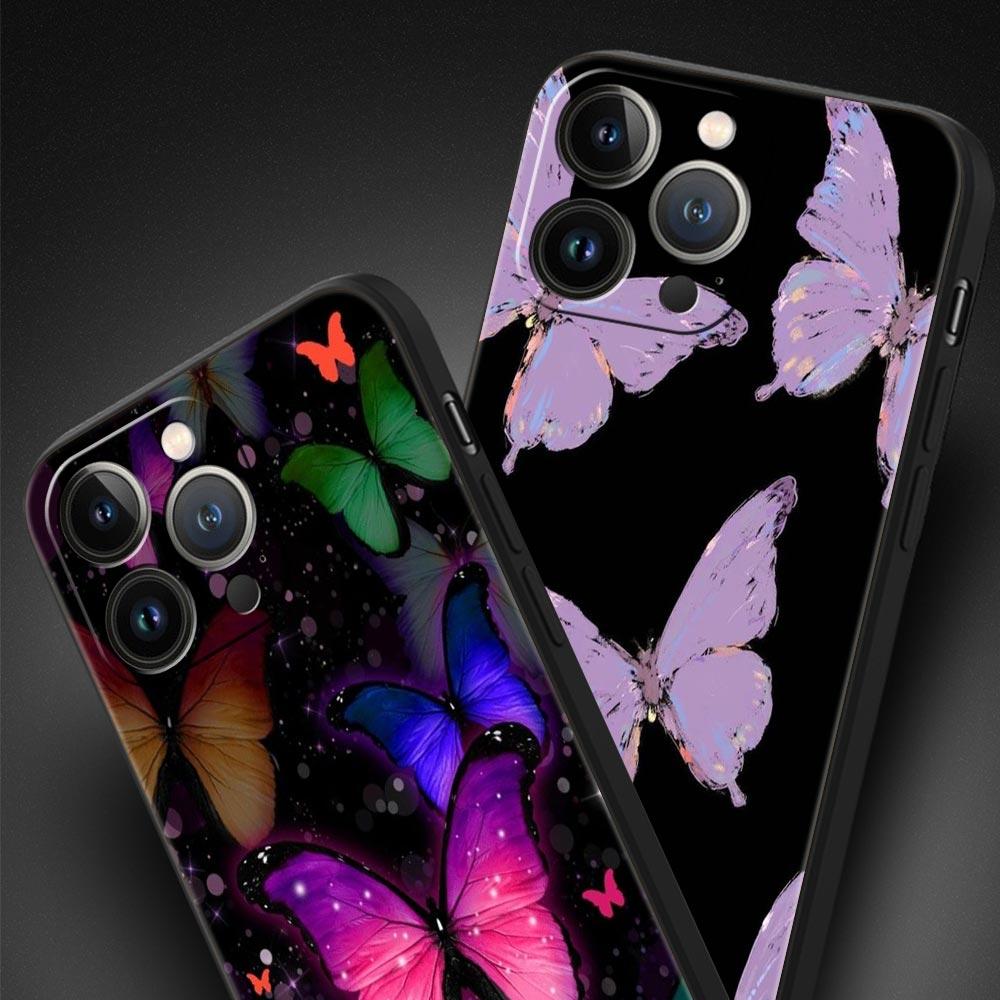 Чехол для телефона с бабочкой для iPhone Samsung Galaxy Redmi Xiaomi Oppo OnePlus Note SA 7 8 9 10 11 12 13 14 20 21 22 23 53 54 Pro Max Plus Ultra TPU Soft
