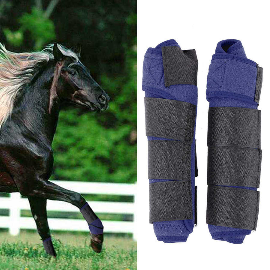 2pcs Horse Leg Wraps Adjustable Horse Splint Support Horse Leg Boot Protection Support Wrap Equestrian Accessory