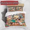 3pcs Duvet Cover Set (1*Duvet Cover + 2*Pillowcase, Without Core), Custom Name Crayon Shin chan  Pattern Bedding Set, Home Bedroom Decor Gift