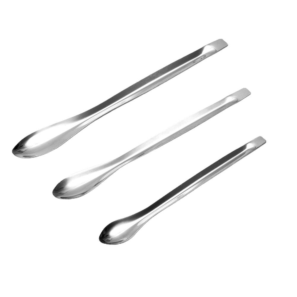 12Pcs Stainless Steel Lab Spoon Spatula Laboratory Sampling Spoon Mixing Spat