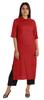 Moomaya Womens Solid Collar Kurti Rayon Elbow Sleeve Ethnic Kurta Indian